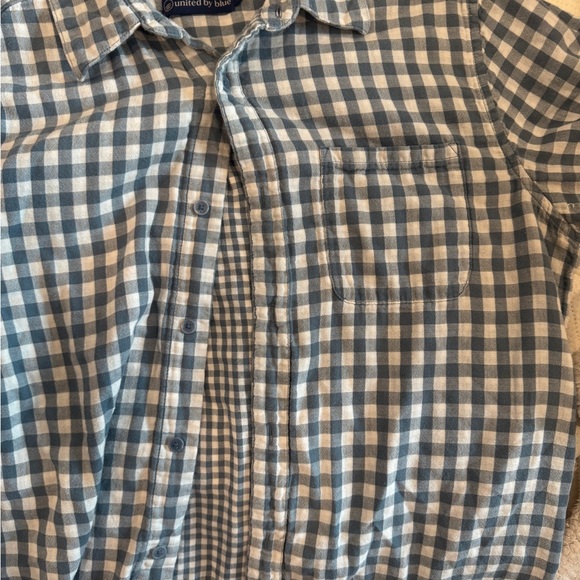 United by blue men check button up shirt Sz M - Picture 5 of 8
